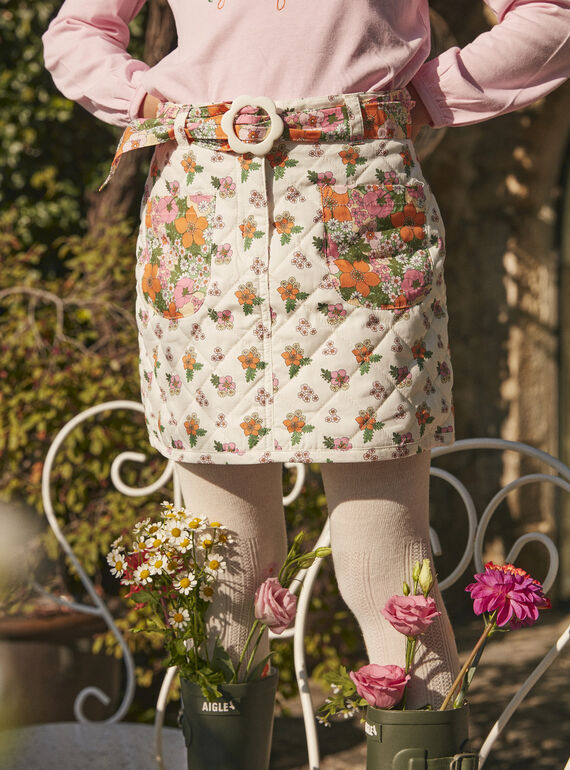 Mini-jupe matelassée fleurie KAJUPETTE / 24E2PF31JUP001