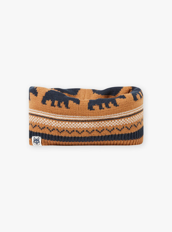 Snood maille jacquard motifs ours enfant garçon BICOUAGE / 21H4PGE2SNO804