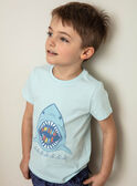 T-shirt bleu imprimé requin ZUZAGE1 / 21E3PGL3TMC614