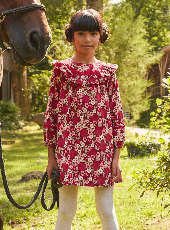 Robe fleurie en velours côtelé LALOUNETTE / 24H2PFR2ROBF506