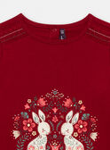 T-shirt rouge à motifs lapins GLETIETTE / 23H2PFQ1TMLF506