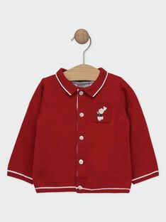 Gilet bébé garçon en tricot rouge  SAWILEY / 19H1BGP1GIL050