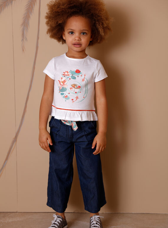 Pantalon large denim avec ceinture ZEPALAZETTE / 21E2PFI1PANK005