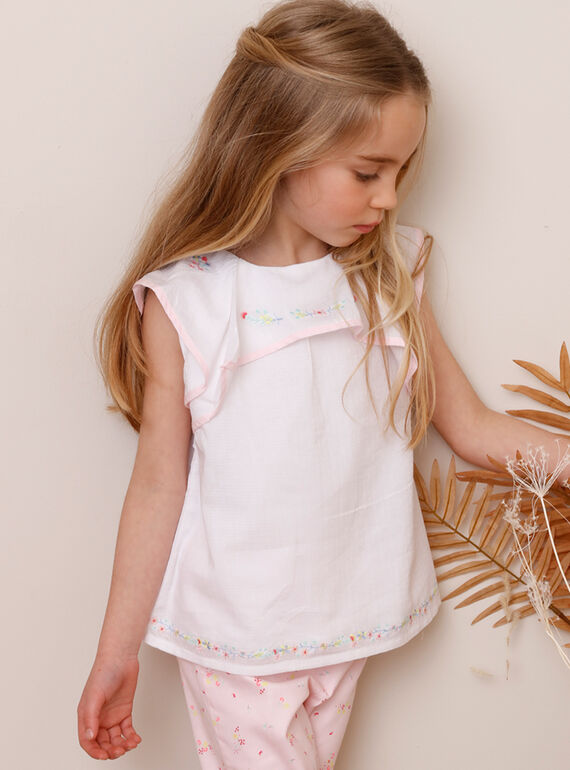 Blouse écru avec jeu de volants TYBOETTE / 20E2PFJ1CHE000