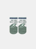 Chaussettes Jacquard Animation See You Next Wave blanche et turquoise KLIVAGAGE / 24E4PGR1SOQG600