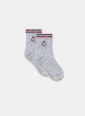 Chaussettes gris chiné brodées MAJERRY / 25E4BGJ2SOQJ920