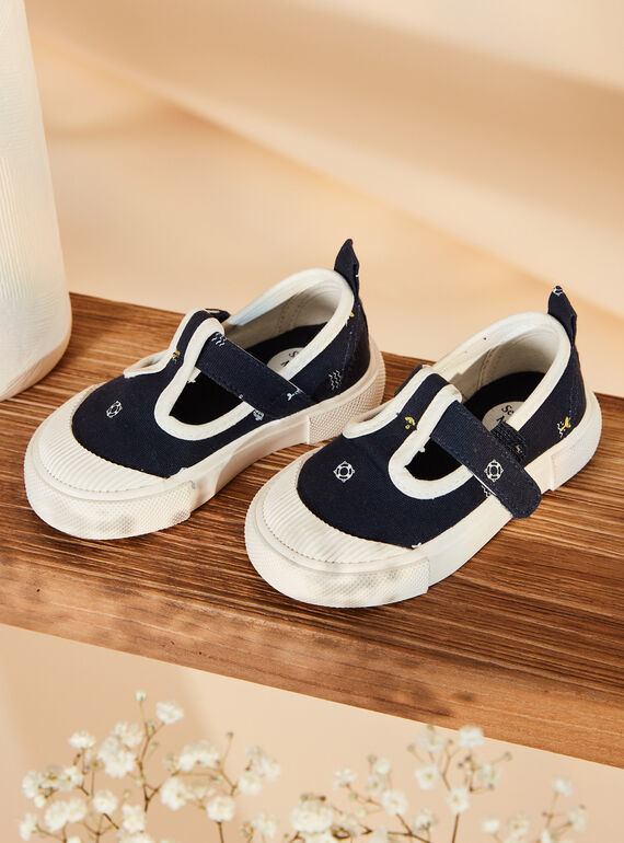 Baskets ouvertes bleu marine à imprimé fantaisie FIBASKET / 23N10BG31D16070