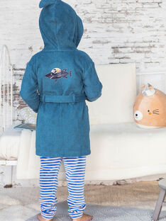 Peignoir à capuche bleu canard à motif requin enfant garçon BEPEIGNAGE / 21H5PG61PEI714