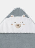 Cape de bain bleu grisé à capuche ours Bébé Garçon NEADAM / 25H5BG92CDBG610
