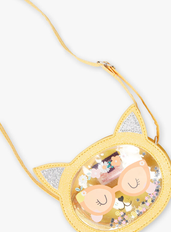 Sac bandoulière jaune animation tête de chat ZITRONETTE / 21E4PFO1BESB104