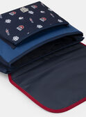 Cartable bleu marine imprimé et patch Japon Garçon NOCARTAGE / 25H4PGP1CAB705