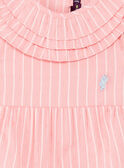 Salopette courte rose à rayures bébé fille ZAPRUNE / 21E1BFT1CBLD305