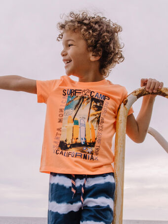 T-shirt orange fluo Surf 22E3PGV2TMCE411