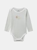 Lot de 3 bodies bébé garçon à manches longues en coton issu de l'agriculture biologique MEIVAN / 25E5BG41BDL001