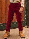 Pantalon en velours rouge LAROVAGE / 24H3PGR2PAN501