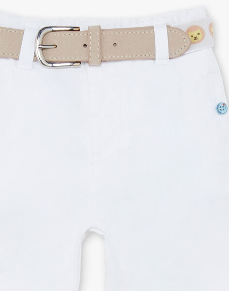 Bermuda Blanc Et Ceinture Taupe Bebe Garcon Bermuda Et Short Bebe Sergentmajor