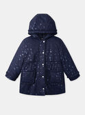 Parka 3 en 1 bleu foncé imprimé léopard Fille NINARETTE / 25H2PFE2PAR705
