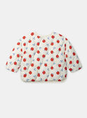 Veste écru matelassé imprimé pommes Bébé Fille NIMORGANE / 25H1BFE1VES002