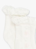 Chaussettes ivoire ajourées à Jacquard fleurs FAFLORE / 23E4BFI1SOQ005