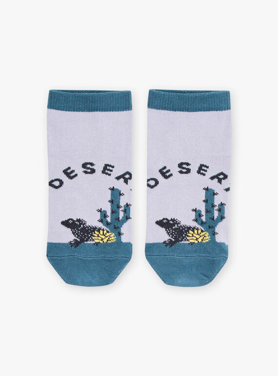 Chaussettes basses lilas à Jacquard fantaisie désert FLANAGE / 23E4PGO1SOBH700