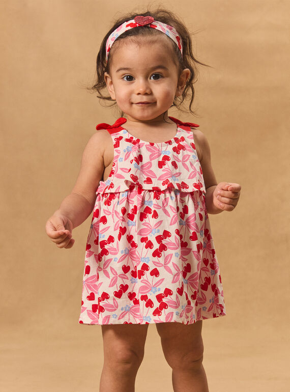 Robe body imprimée cerises coeurs MAULINE / 25E1BFQ1ROB000