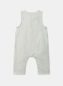 Salopette blanche à rayures vertes sans manches Bébé Garçon NABILLY / 25H1BGJ1CBL002