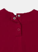 T-shirt rouge imprimé noeud à manches courtes en bordures festonnées Fille NESORETTE / 25H2PFK1TMCF510