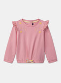 Sweat rose à volants MLASWETTE / 25E2PFK1SWED301