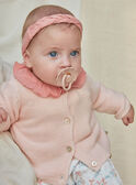 Gilet en tricot point de mousse et laine bébé fille  KOLINA / 24E0CF11CARD310