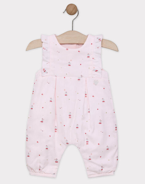 Salopette Rose Pale Imprime A Volants Bebe Fille Collection 0 12 Mois Naissance Sergentmajor