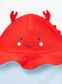 Chapeau de bain anti-UV rouge réversible à animation pinces 3D KISCOTT / 24E4BGG1CHAF524