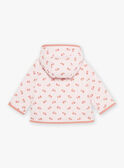 Manteau rose pâle à capuche matelassé à fleurs FIMARIE / 23E1BF51VESD319