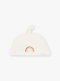 Grenouillère en molleton motifs hérisson et arc-en-ciel et bonnet bébé garçon CEFABRICE / 22E5BG44GRE002