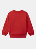 Sweat-shirt rouge à broderie lion Garçon NEREDAGE / 25H3PGK1SWEF508