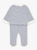 T-shirt et bas de pyjama bleu et blanc à imprimé à rayures KEDOURSON / 24E5BG51PYJ001