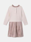 Robe bi-matière rose LOIROBETTE / 24H2PFU2ROB301