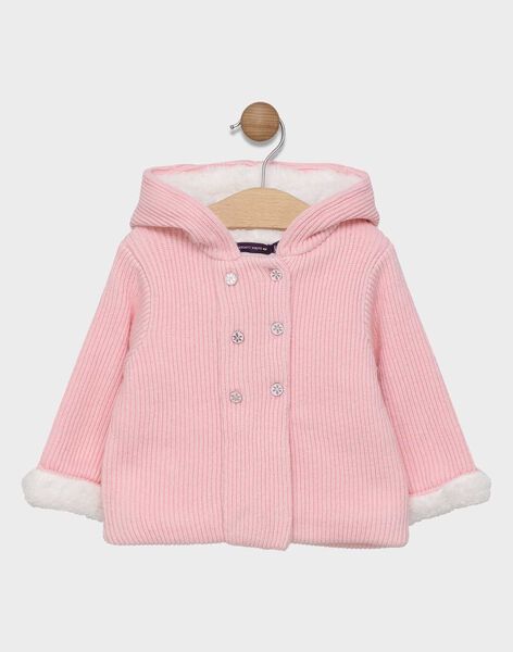 Veste Rose En Tricot Doublee Fausse Fourrure Bebe Fille A Contre Saison Bebe Sergentmajor