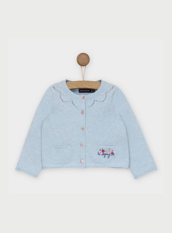Cardigan bleu ciel RABARBARA / 19E1BF21CAR020
