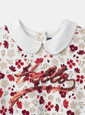 Sweat-shirt imprimé fleuri à broderie "Hello" et col claudine Fille NESWETTE / 25H2PFK1SWE001