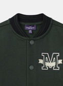 Teddy vert foncé avec patch "MJ" Garçon NICOLAGE / 25H3PGL1GILG633