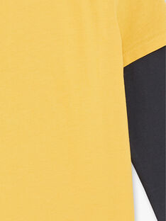 T-shirt jaune manches effet 2-en-1 et motif en relief ZARAGE / 21E3PG91TMLB114