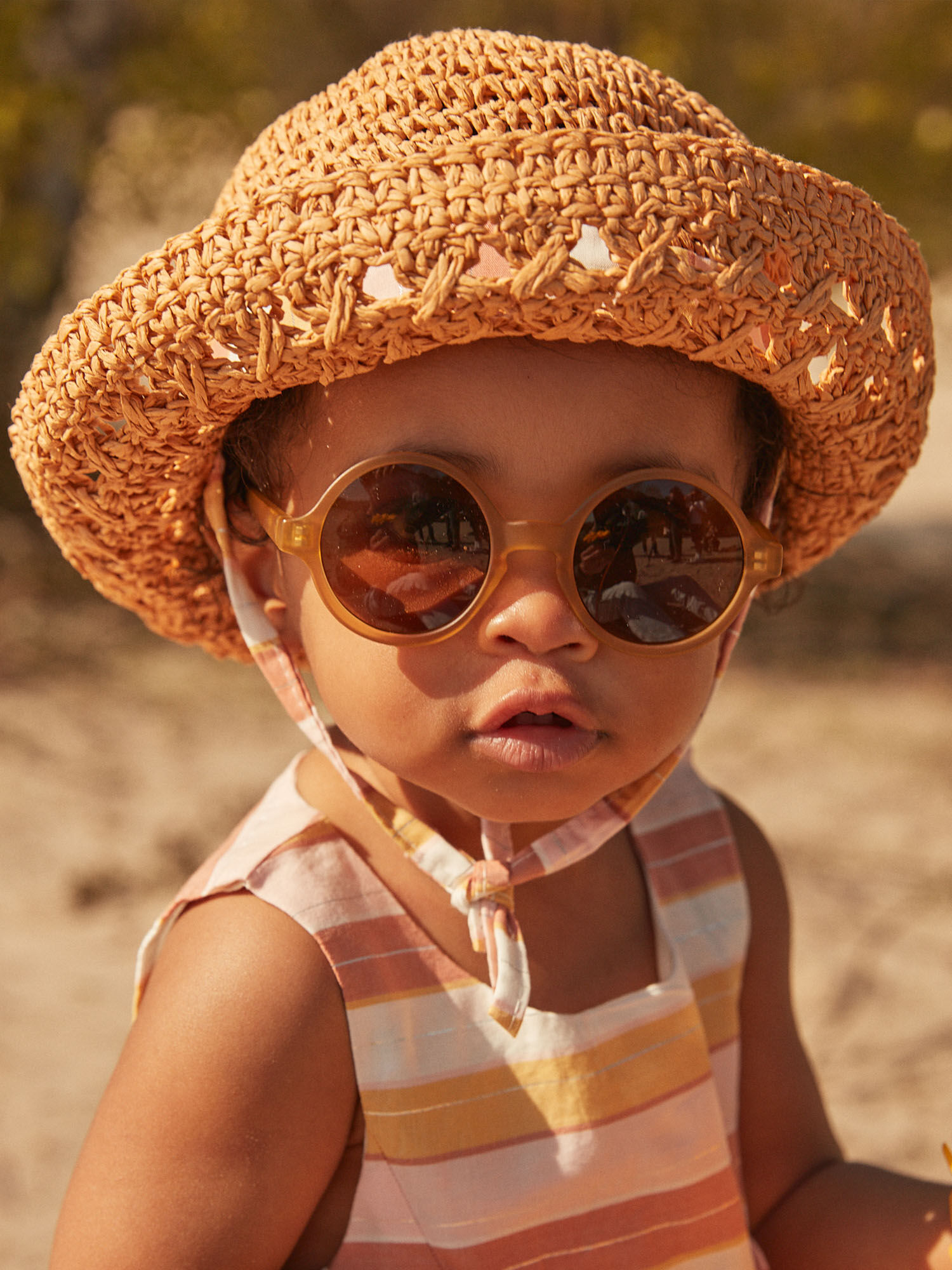Chapeau de paille naturel Fille Sergent Major
