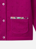Cardigan rose fuschia à col fleuri Fille NACARDETTE / 25H2PFJ1CAR304