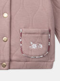 Cardigan rose pâle matelassé Bébé Fille NAEVELINE / 25H1BFL1CAR303