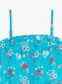 Débardeur bleu turquoise imprimé fleuri enfant fille CAUDEBETTE 2 / 22E2PFT2DEB202