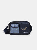 Sac bleu foncé avec broderie chien et imprimé fleuri à bandoulière Fille  NUBAGETTE / 25H4PFQ1BES070