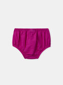 Robe et bloomer rose fuschia à broderies fleuries à bretelles Bébé Fille NAARIANE / 25H1BFJ1ROB304