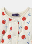 Veste écru matelassé imprimé pommes Bébé Fille NIMORGANE / 25H1BFE1VES002