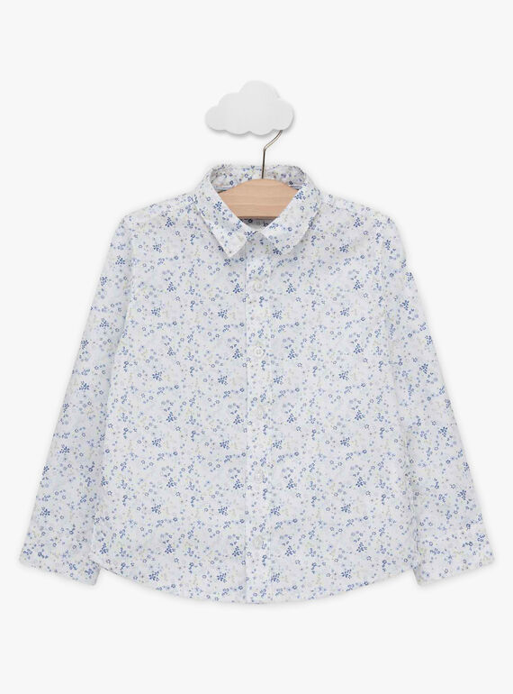 Chemise popeline écru à fleur avec nud papillon TIFLORAGE / 20E3PGJ6CHM001