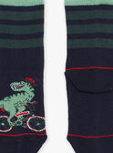 Chaussettes bleu marine rayées avec dinosaures FESOCAGE / 23E4PGB1SOQC243